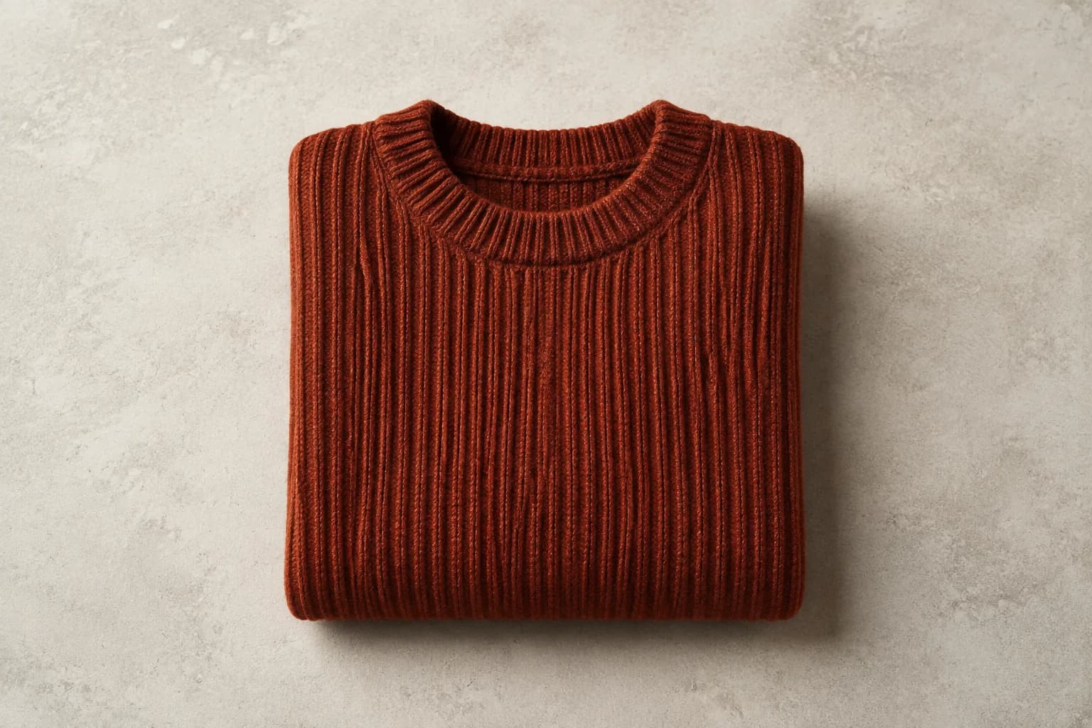 Rust knit crew neck sweater